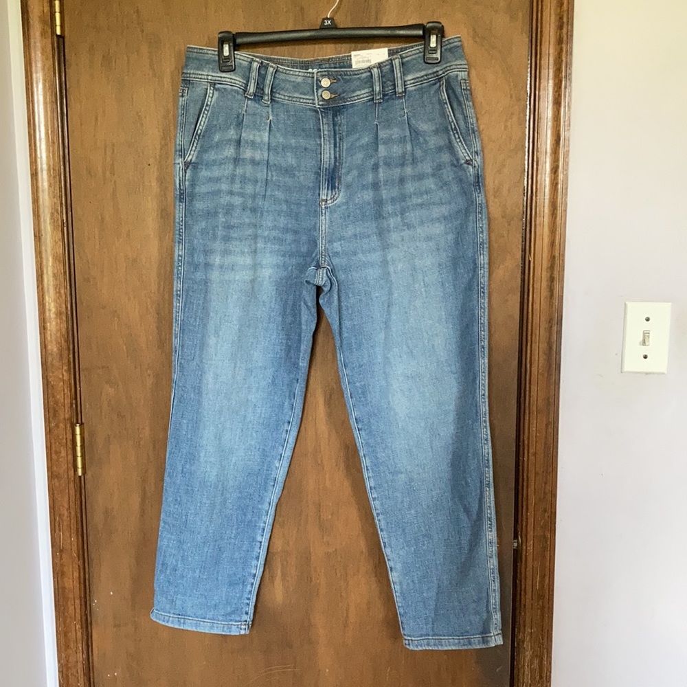 Sonoma relaxed pleated front jean high rise straight leg opening casual retro 16 - Picture 14 of 17